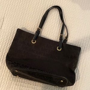 Michael Kors black logo medium tote with logo print